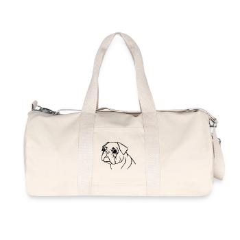 schwarzer Mops Hunde T-shirt Geschenk Weihnachten - Recycelte Canvas-Sporttasche von Stanley/Stella - Naturweiß - Vorne