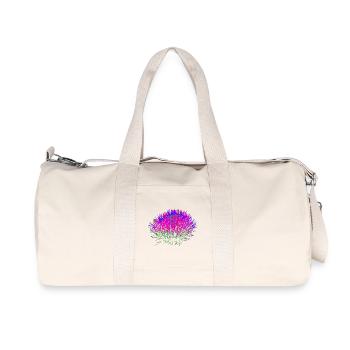 Neon-Blume– Pop-Art Design - Recycelte Canvas-Sporttasche von Stanley/Stella - Naturweiß - Vorne