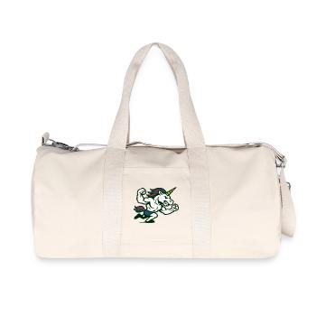 Power Unicorn Running Strong Fantasy Illustration - Recycled Canvas Sports Bag by Stanley/Stella - natural - Front