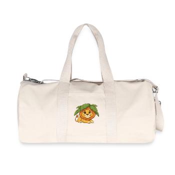 Lion cub under palm trees - Recycled Canvas Sports Bag by Stanley/Stella - natural - Front
