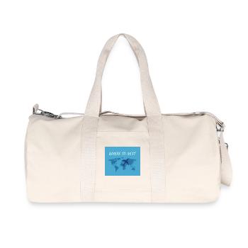 Where to Next World Tour, Travel - Recycled Canvas Sports Bag by Stanley/Stella - natural - Front