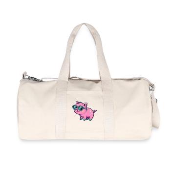 Cochon mignon chic lunettes soleil - Sac de sport en toile recyclée Stanley/Stella - blanc naturel - Devant
