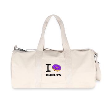 i love donuts - Recycled Canvas Sports Bag by Stanley/Stella - natural - Front