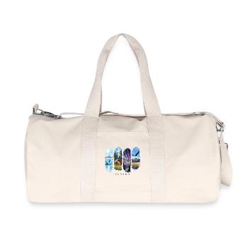 Voyage de vacances en Alaska – Motif de la nature sauvage et des aurores boréales - Sac de sport en toile recyclée Stanley/Stella - blanc naturel - Devant