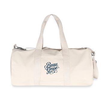 Beau Gosse Script Bleu - Sac de sport en toile recyclée Stanley/Stella - blanc naturel - Devant