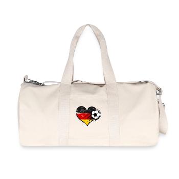 Germany Flag Football with Heart Used - Recycled Canvas Sports Bag by Stanley/Stella - natural - Front