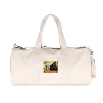 Gorilla and Baby Playful Duo - Recycled Canvas Sports Bag by Stanley/Stella - natural - Front