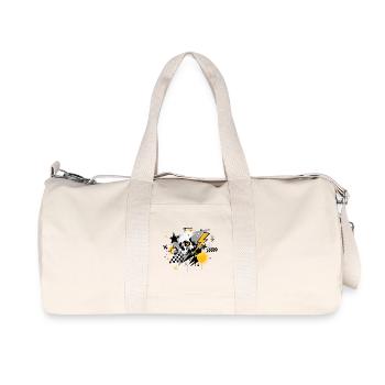 Totenkopf Graffiti Blitz Streetart Design - Recycelte Canvas-Sporttasche von Stanley/Stella - Naturweiß - Vorne