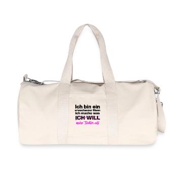 Papa, Vater macht was Tochter will Vater, Geschenk - Recycelte Canvas-Sporttasche von Stanley/Stella - Naturweiß - Vorne