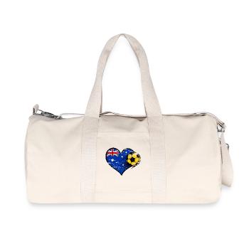 Football drapeau australien avec le cœur utilisé - Sac de sport en toile recyclée Stanley/Stella - blanc naturel - Devant