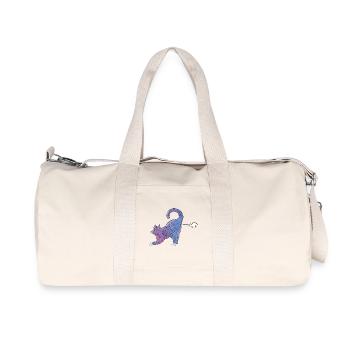 Bunte Katze streckt Aquarell - Recycelte Canvas-Sporttasche von Stanley/Stella - Naturweiß - Vorne