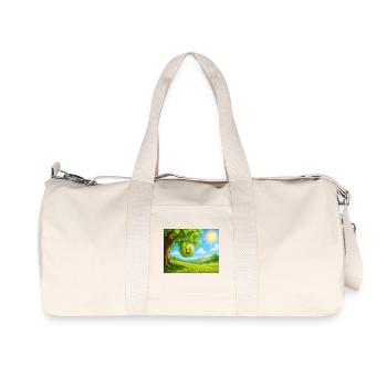 Fröhlicher Apfel im Sonnengarten - Recycelte Canvas-Sporttasche von Stanley/Stella - Naturweiß - Vorne