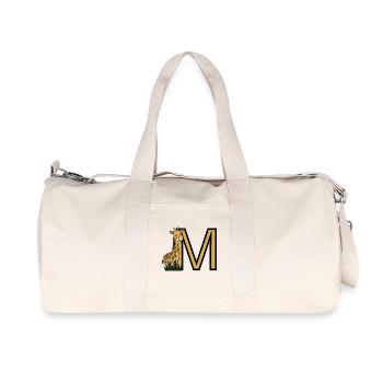 Giraffen M Initialen Design - Recycelte Canvas-Sporttasche von Stanley/Stella - Naturweiß - Vorne