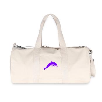 Purple dolphin - Recycled Canvas Sports Bag by Stanley/Stella - natural - Front