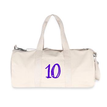 10 ANS. 10e ANNIVERSAIRE. ANNIVERSAIRE 10 ANS. 10 - Sac de sport en toile recyclée Stanley/Stella - blanc naturel - Devant