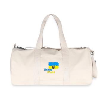 United World - Ukraine - Recycelte Canvas-Sporttasche von Stanley/Stella - Naturweiß - Vorne