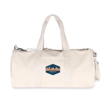 Montreal Skyline Retro Badge - Recycelte Canvas-Sporttasche von Stanley/Stella - Naturweiß - Vorne
