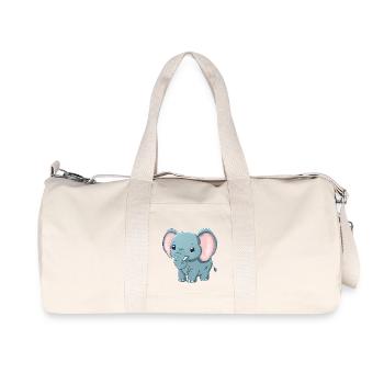 Süßer Grauer Elefant - Afrika - Recycelte Canvas-Sporttasche von Stanley/Stella - Naturweiß - Vorne