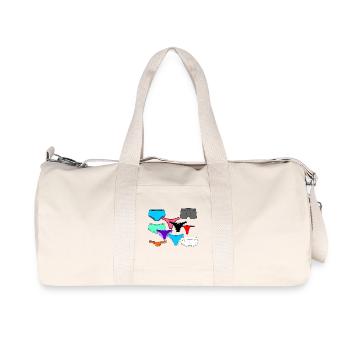 Logo de lingerie avec slips et caleçons - Sac de sport en toile recyclée Stanley/Stella - blanc naturel - Devant