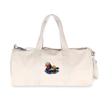 Mandarin duck - Recycled Canvas Sports Bag by Stanley/Stella - natural - Front