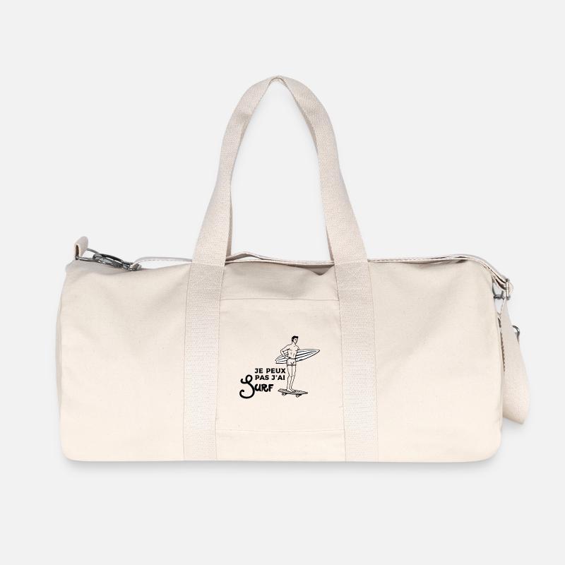 Ich kann nicht Ich habe gesurft - Recycelte Canvas-Sporttasche von Stanley/Stella - Naturweiß