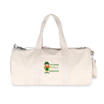 Happy St. Patrick's Day - Smiling Leprechaun - Recycled Canvas Sports Bag by Stanley/Stella - natural - Front