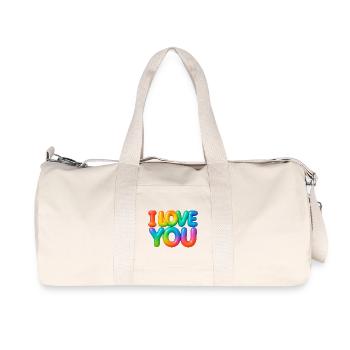 I love you - Recycelte Canvas-Sporttasche von Stanley/Stella - Naturweiß - Vorne