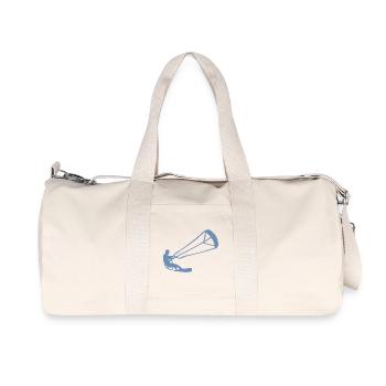 Kitesurfer Silhouette Kiteboarding Adrenaline Sport - Recycled Canvas Sports Bag by Stanley/Stella - natural - Front