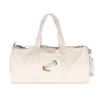 Kitesurfer Silhouette Kiteboarding Adrenaline Sport - Recycled Canvas Sports Bag by Stanley/Stella - natural - Front