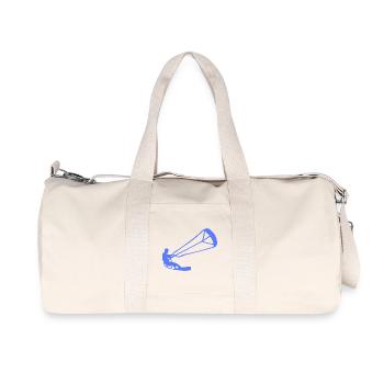 Kitesurfer Silhouette Kiteboarding Adrenaline Sport - Recycled Canvas Sports Bag by Stanley/Stella - natural - Front