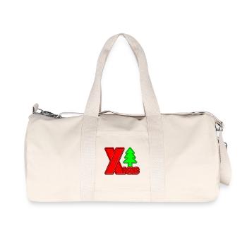 Merry Christmas Tree Lettering XMAS - Recycled Canvas Sports Bag by Stanley/Stella - natural - Front
