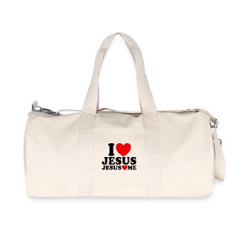 I love Jesus Jesus loves me Christian faith - Recycled Canvas Sports Bag by Stanley/Stella - natural - Front