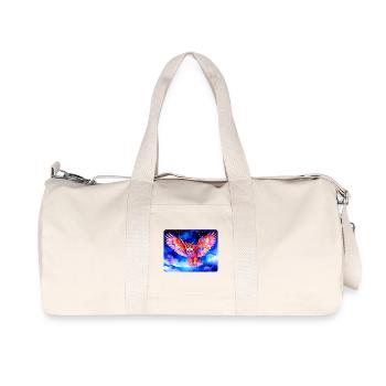 hibou grand-duc coloré devant un ciel étoilé - Sac de sport en toile recyclée Stanley/Stella - blanc naturel - Devant