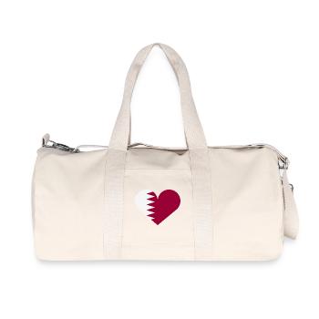 Qatar heart flag - Recycled Canvas Sports Bag by Stanley/Stella - natural - Front