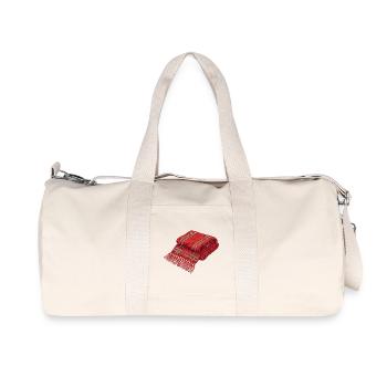 Christmas scarf in embroidered look (printed) - Recycled Canvas Sports Bag by Stanley/Stella - natural - Front