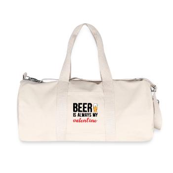 Beer Is Always My Valentine Funny Drinking Design - Recycelte Canvas-Sporttasche von Stanley/Stella - Naturweiß - Vorne