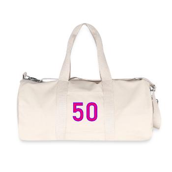 50. 50 ANS. 50e ANNIVERSAIRE. ANNIVERSAIRE 50 ANS. - Sac de sport en toile recyclée Stanley/Stella - blanc naturel - Devant