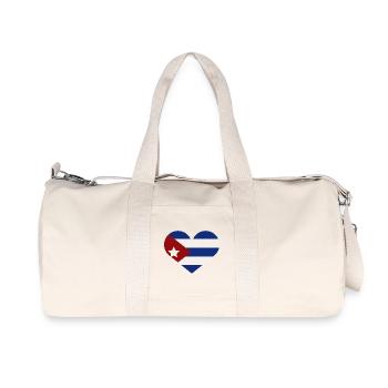 Kubanische Flagge in Herzform - Recycelte Canvas-Sporttasche von Stanley/Stella - Naturweiß - Vorne