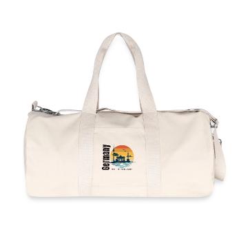 Berliner Abendsonnen-Skyline - Recycelte Canvas-Sporttasche von Stanley/Stella - Naturweiß - Vorne