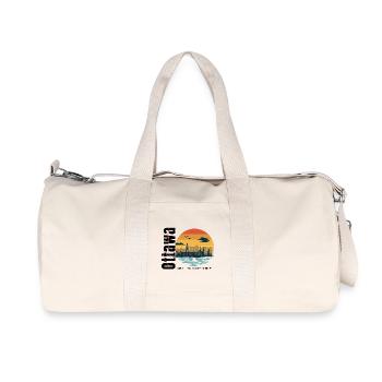 Ottawa Canada Retro Sunset Skyline - Recycelte Canvas-Sporttasche von Stanley/Stella - Naturweiß - Vorne