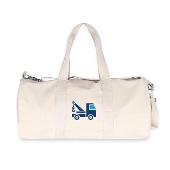 Dépanneuse Icône solide Véhicule récupération Transport Si - Sac de sport en toile recyclée Stanley/Stella - blanc naturel - Devant