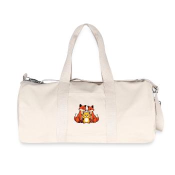 Fuchsfamilie - Recycelte Canvas-Sporttasche von Stanley/Stella - Naturweiß - Vorne