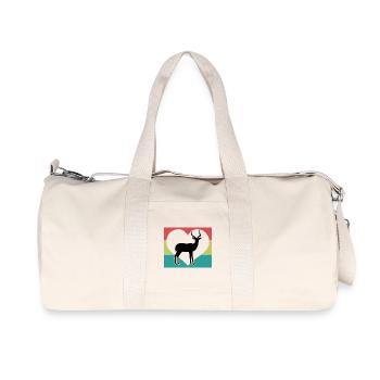 Antilope Herz Vintage Silhouette - Recycelte Canvas-Sporttasche von Stanley/Stella - Naturweiß - Vorne