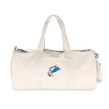 Burnout-Computer-Katzen-Flugzeugmodus - Recycelte Canvas-Sporttasche von Stanley/Stella - Naturweiß - Vorne