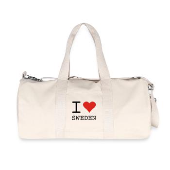 I LOVE SWEDEN Schweden - Recycled Canvas Sports Bag by Stanley/Stella - natural - Front