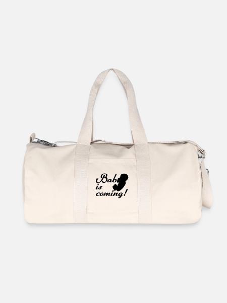 Baby is coming Geburt, Schwangerschaft, Geschenke - Recycled Canvas Sports Bag by Stanley/Stella - natural