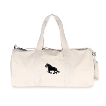 Schwarzes Friesenpferd - Friese - Recycelte Canvas-Sporttasche von Stanley/Stella - Naturweiß - Vorne