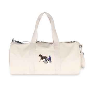 Cadeau de course de chevaux de course au trot - Sac de sport en toile recyclée Stanley/Stella - blanc naturel - Devant