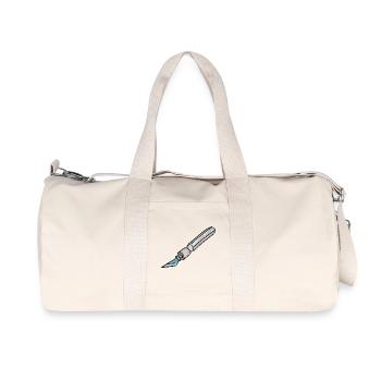 Cutter couteau japonais scalpel - Sac de sport en toile recyclée Stanley/Stella - blanc naturel - Devant