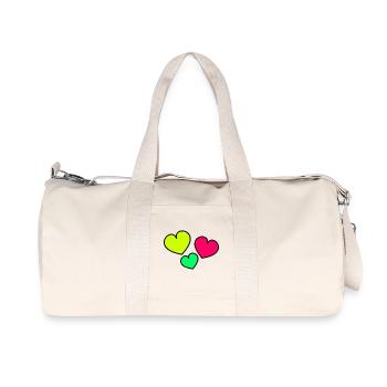 ICH LIEBE DICH. ICH LIEBE DICH. LIEBE. LIEBE. HERZ. - Recycelte Canvas-Sporttasche von Stanley/Stella - Naturweiß - Vorne